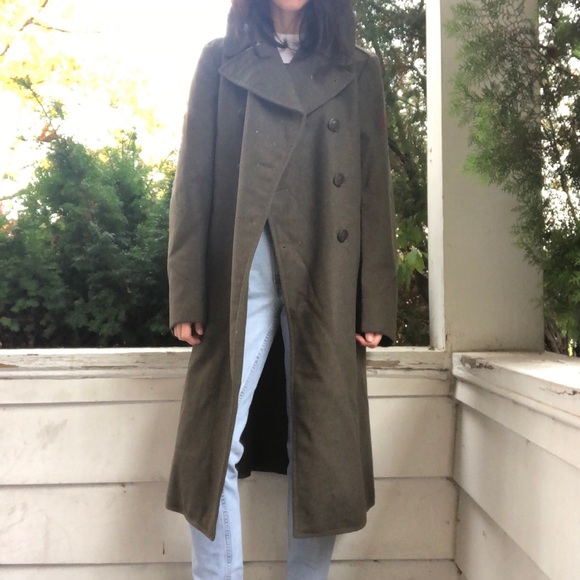 WW 2 era 1940s/50s melton wool officers overcoat/trench - Picture 4 of 9